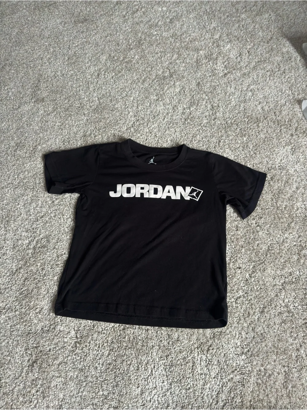 Boys' Jordan Black Tee with White Logo